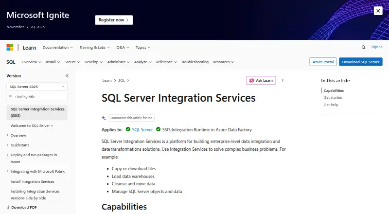 SQL Server Integration Services's own site