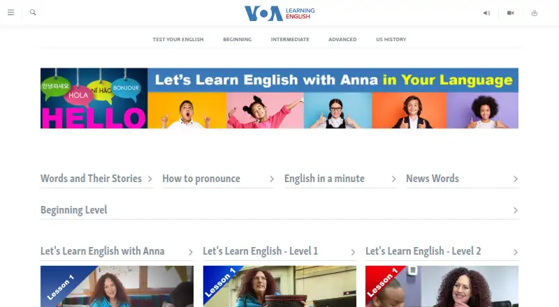 VOA Learning English's own site