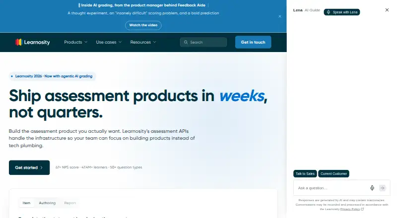 Learnosity's own site
