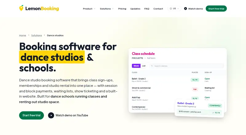 LemonBooking's own site
