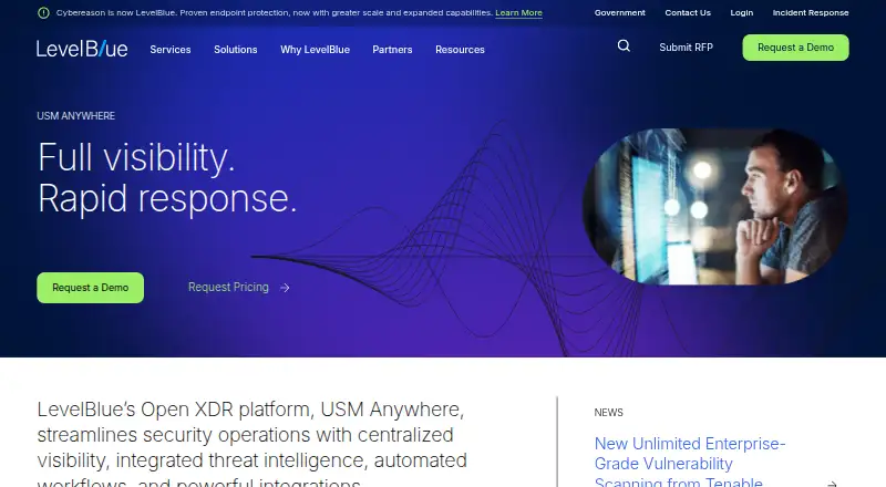 LevelBlue USM Anywhere's own site