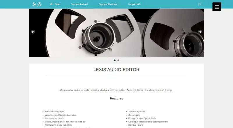 Lexis Audio Editor's own site