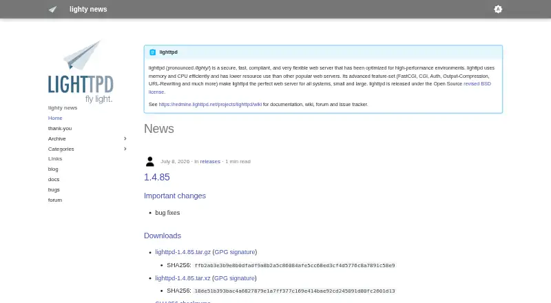 lighttpd's own site