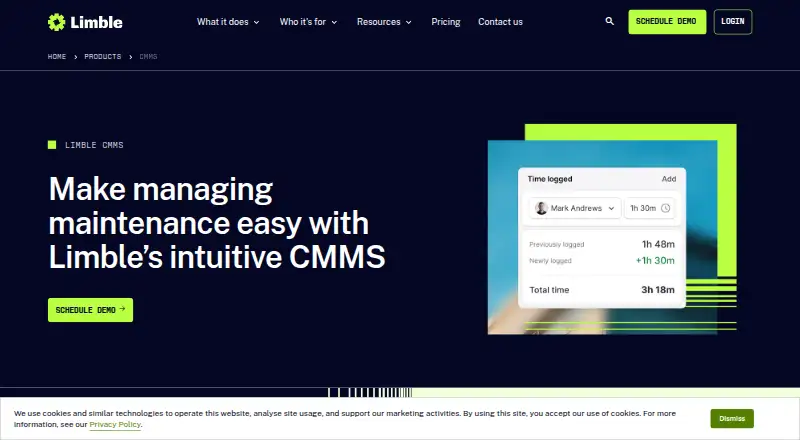 Limble CMMS's own site