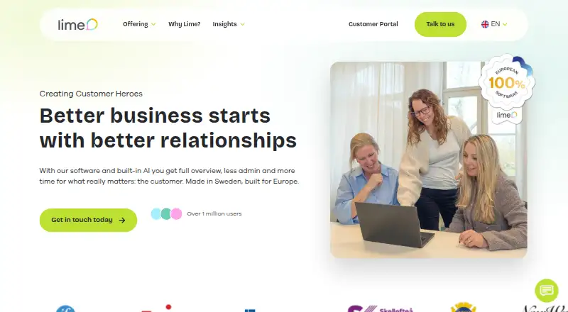 Lime CRM's own site