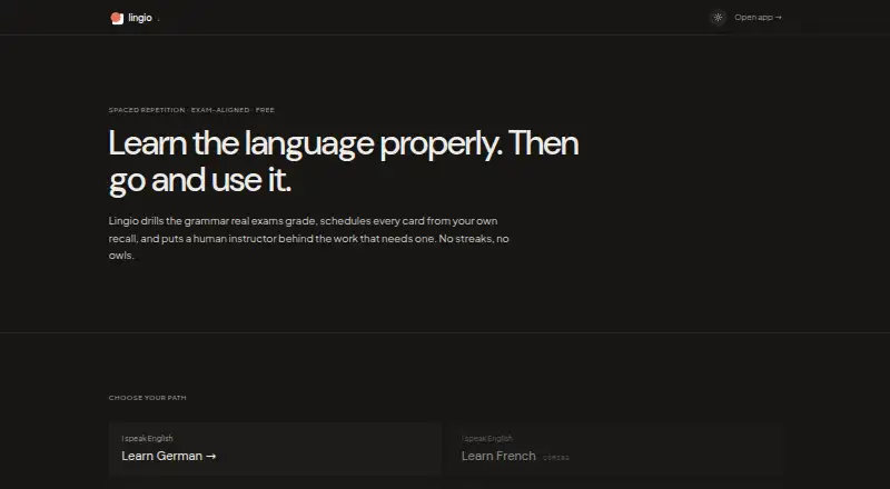 Lingio's own site