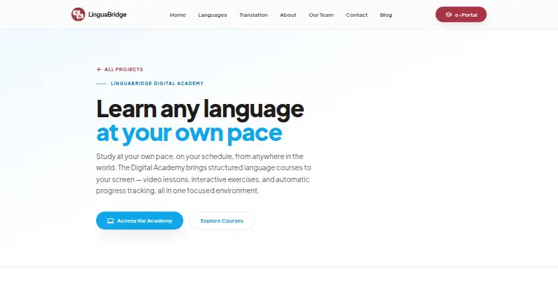 LinguaBridge Digital Academy's own site
