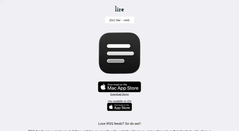 Lire's own site