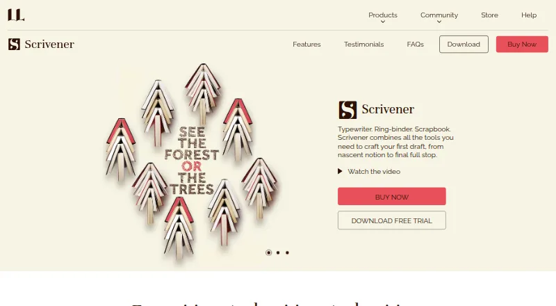Scrivener's own site