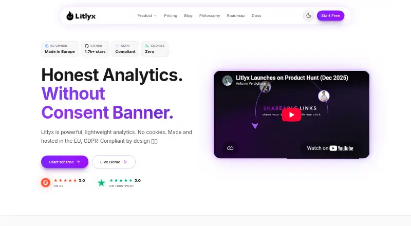 Litlyx's own site