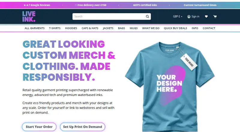 Live Ink's own site