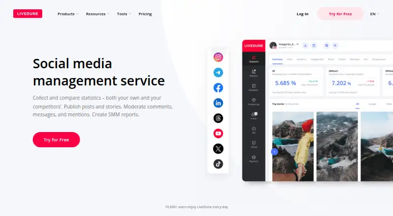 LiveDune's own site