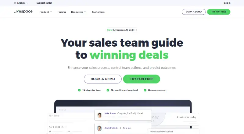 Livespace CRM's own site
