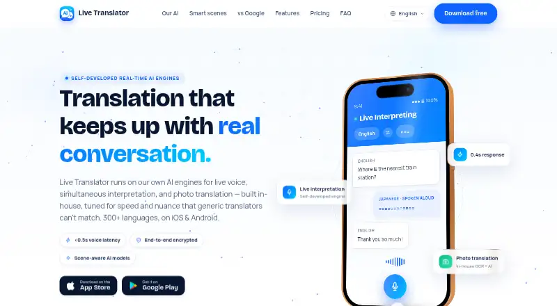 Live Translator's own site