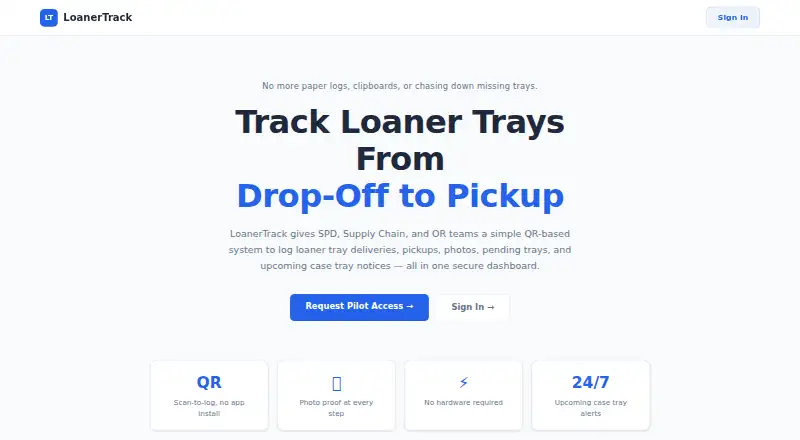 LoanerTrack's own site