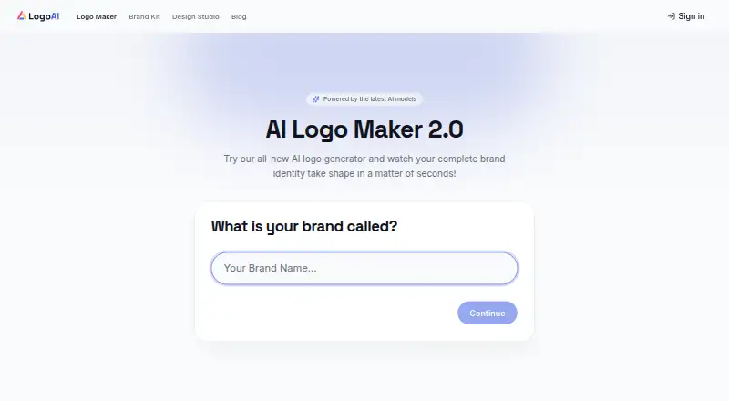 LogoAI's own site