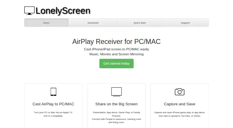 LonelyScreen's own site