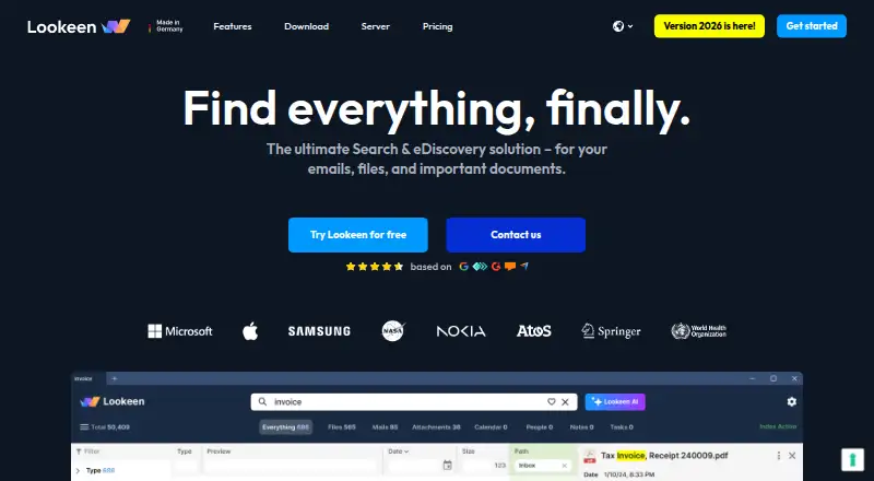Lookeen's own site