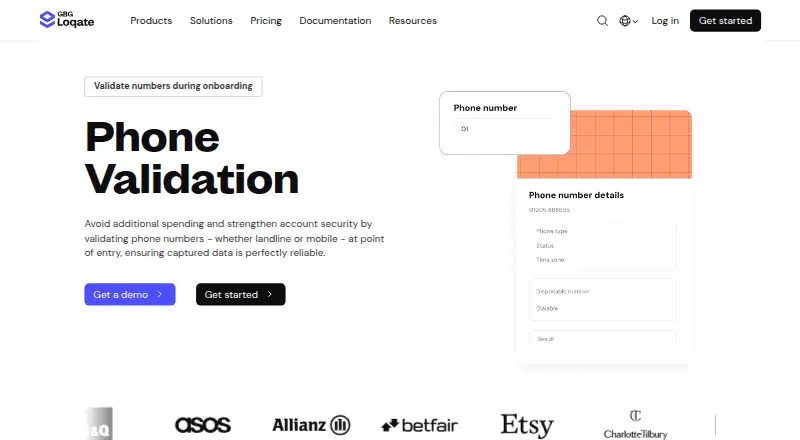 Loqate Phone Validation's own site