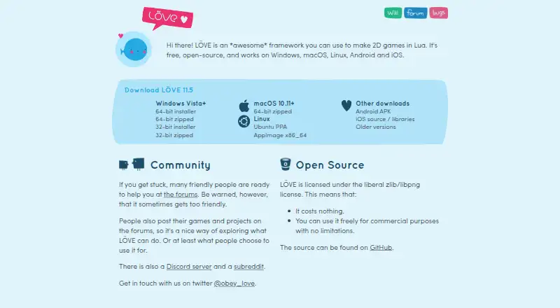LÖVE's own site