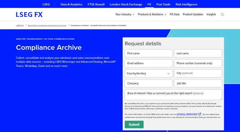 LSEG Compliance Archive's own site