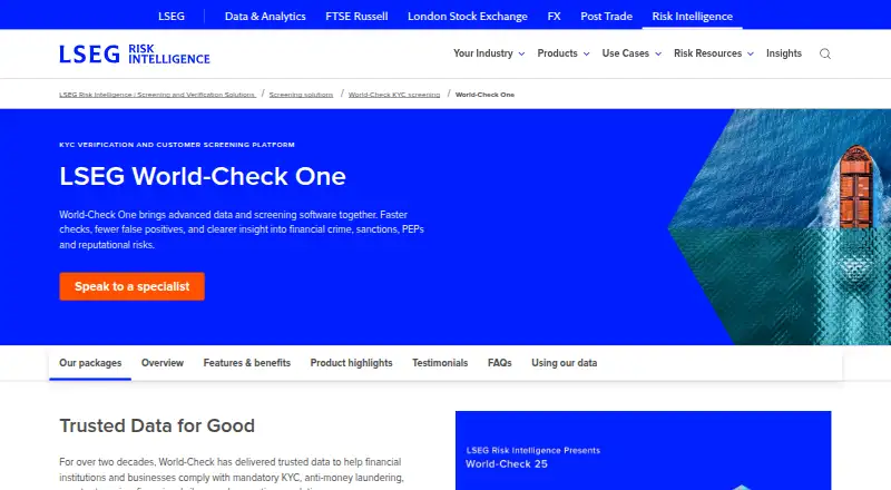 LSEG World-Check One's own site