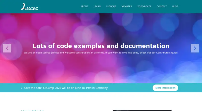 Lucee Server's own site