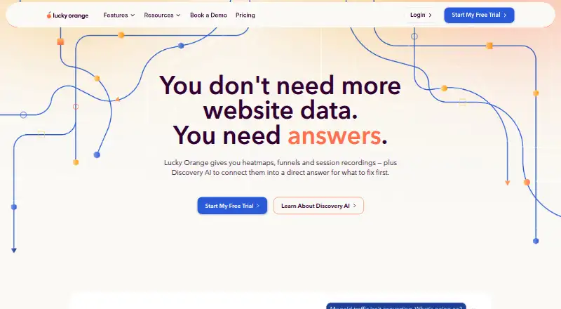 Lucky Orange's own site