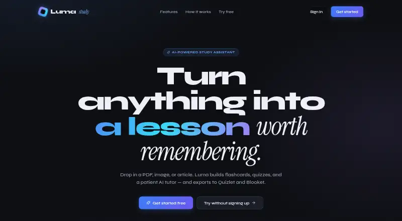 Luma Study's own site