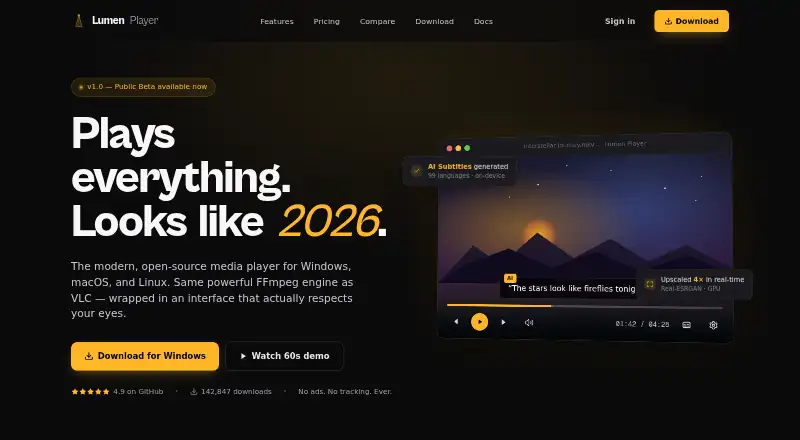 Lumen Player's own site