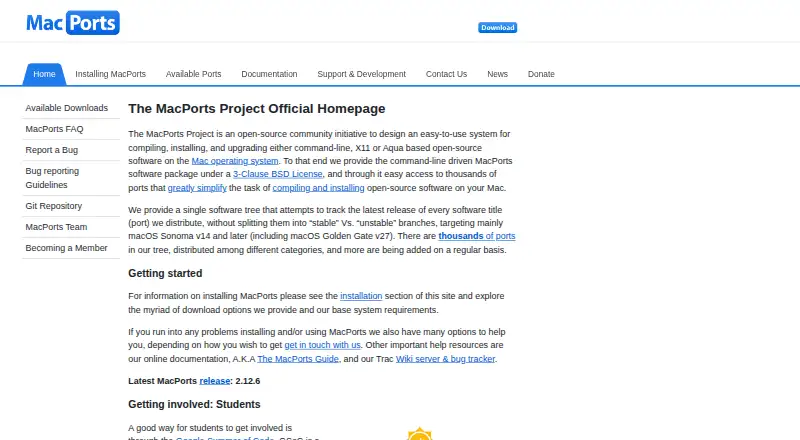 MacPorts's own site