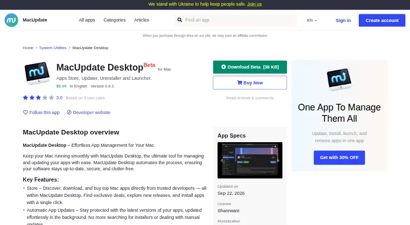 MacUpdate Desktop's own site