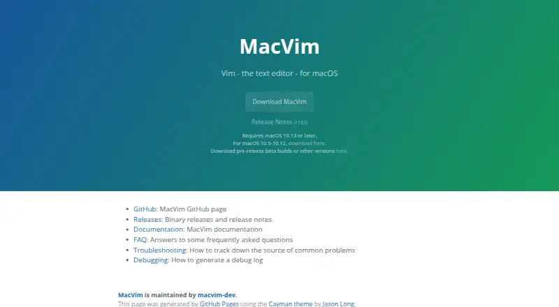 MacVim's own site