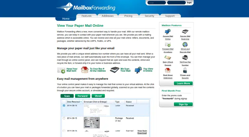Mailbox Forwarding's own site