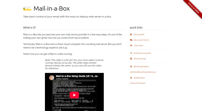 Mail-in-a-Box's own site