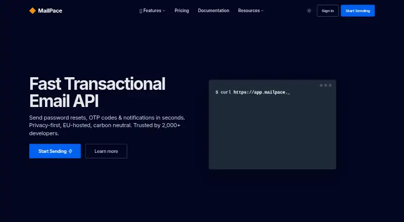 MailPace's own site