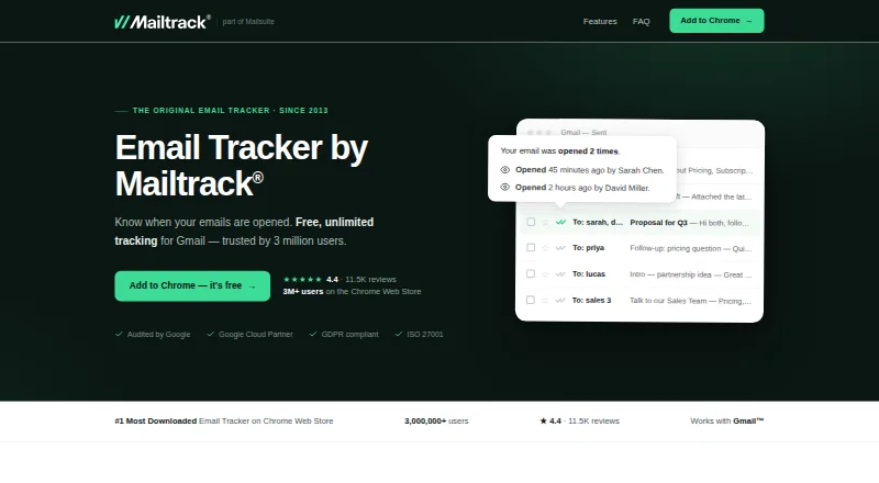 The Mailtrack homepage