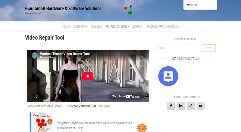 Video Repair Tool's own site