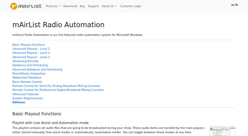 mAirList Radio Automation's own site