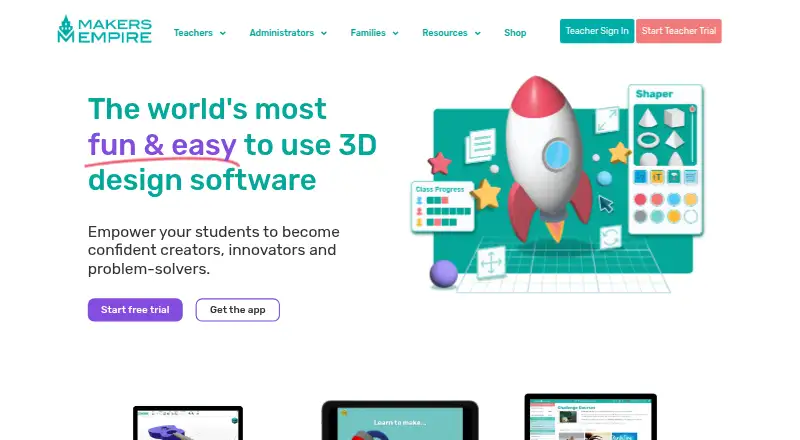 Makers Empire 3D's own site