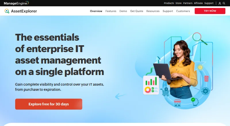 ManageEngine AssetExplorer's own site