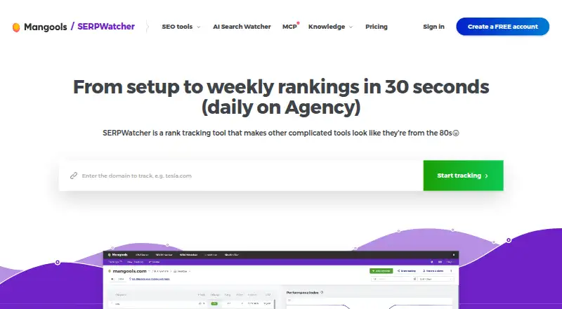SERPWatcher's own site