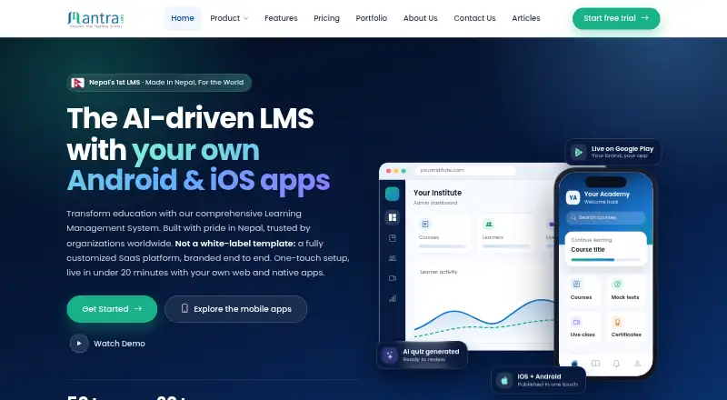 Mantra LMS's own site