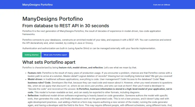 Portofino's own site