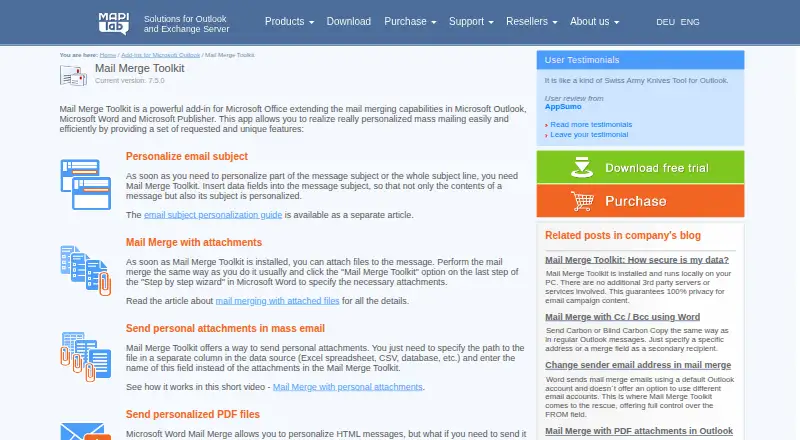 Mail Merge Toolkit's own site