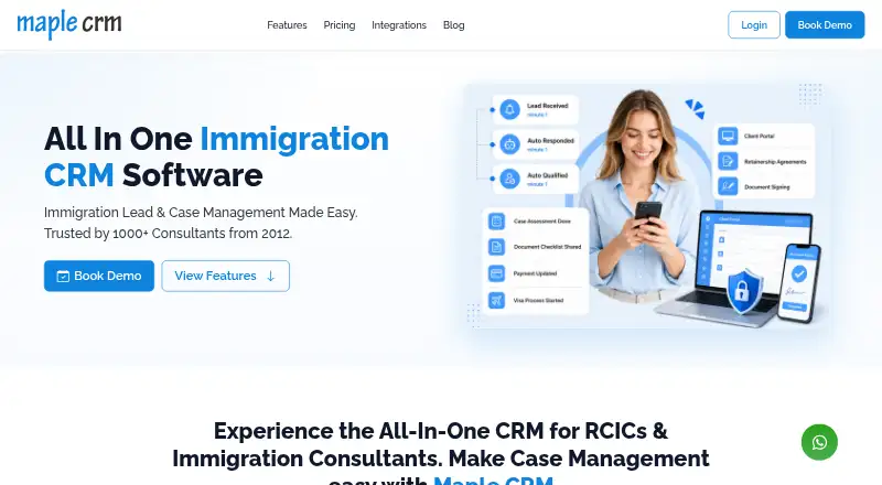 Maple CRM's own site