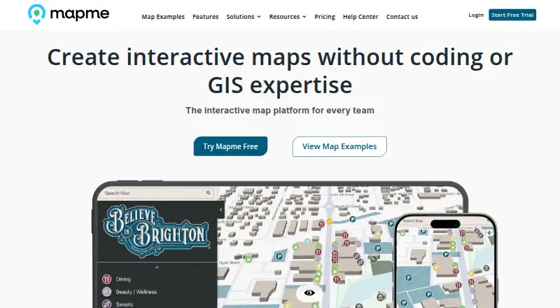 Mapme's own site