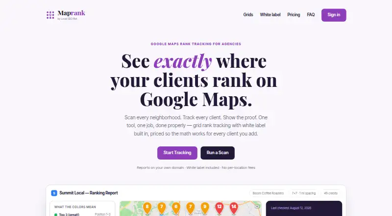 Maprank's own site