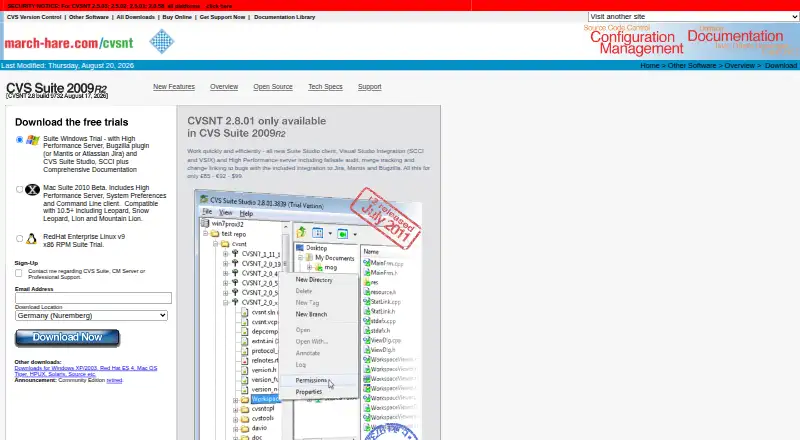 CVSNT's own site