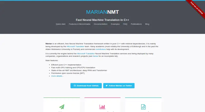 Marian NMT's own site